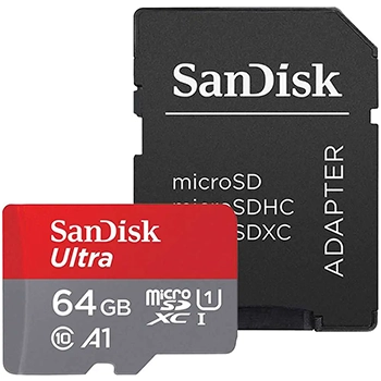 کارت حافظه microSDXC سن دیسک مدل Ultra A1 کلاس 10 استاندارد UHS-I سرعت 100MBps ظرفیت 64 گیگابایت به همراه آداپتور SD